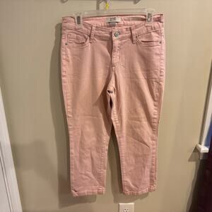 Vintage America Blues Boho Crop Pink Jeans Size 6
